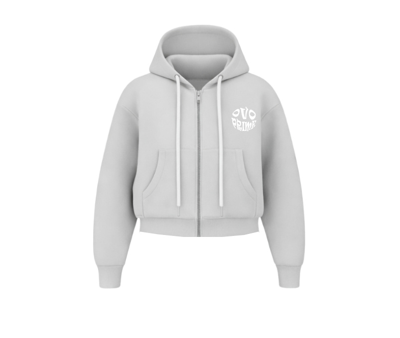 GREY ZIP UP HOODIE